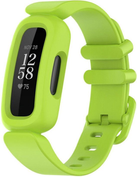 Siliconen Smartwatch bandje - Geschikt voor Fitbit Ace 3 siliconen bandje - voor kids - lichtgroen - Strap-it Horlogeband / Polsband / Armband