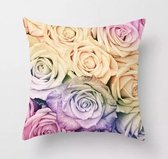 Kussenhoes rozen - bloemen - roos - Multicolor - Sierkussen - 45x45 cm