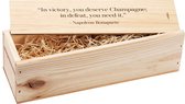 Luxe wijnkist met houtwol | Napoleon Champagne quote