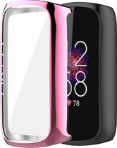 YONO Full Cover Bumper geschikt voor Fitbit Luxe - Siliconen Case - Screenprotector Hoesje - Roze