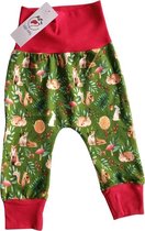 k&b - unisex broekje  - babykleding - Maat 74 - groen- rood
