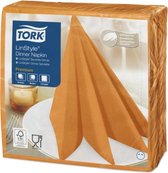 Tork LinStyle® servet 39x39cm 1/4-vouw orange 12x50