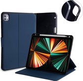FONU SmartCover Hoes Geschikt Voor iPad Pro 12.9 2020 - 12.9 inch - Pencil Houder - Donkerblauw