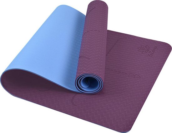 Tapis yoga antidérapant épais écologique TPE violet rose + sac