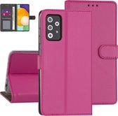 Fel Roze hoesje voor Samsung Galaxy A52- A52S - Book Case - Kunstleer