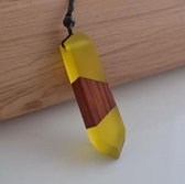 Houten Hanger | Geel | Bedel Hanger | Ketting Pendel| Sieraad Kerst / Sinterklaas / Feestdagen Cadeau| Vriendinnen Tip | dames