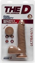 Doc Johnson - The D - Realistic D - Slim 7 Inch with Balls - ULTRASKYN - Dildos  Caramel