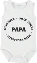 Baby romper met tekst | papa, mijn held, mijn voorbeeld, mijn vriend | mouwloos | maat 50-56 | kraam cadeau | baby