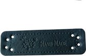 6 luxe PU lederen labels - Handmade - Boom zwart - Handgemaakt label set 6 stuks - 5,5 x 1,5 CM