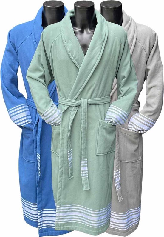 Velours Badjas Deluxe met Capuchon Aqua Azure kopen - The One
