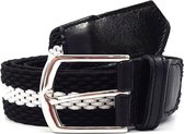 OfeliaT - Elastisch gevlochten riem - zwart/wit 100cm - Heren / Dames