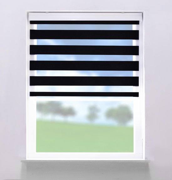 Duo Rolgordijn lichtdoorlatend Zwart - 120x175cm