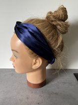 TheHandmadeMusthaves Haarband - Satijn hoofdband - Donker blauw