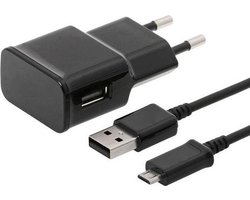 USB stekker – 2A stekker – USB adapter – 1 meter Geschikt voor: Micro USB kabel - Geschikt voor: Samsung Galaxy A3 A5 A6 2017 / 2018 A7 J3 J4 J5 J6 S4 S5 S6 S7 Edge / Wiko Sony / Nokia / Motorola / Huawei - zwart