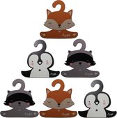 Kids Castle Hugs Kledinghangers set van 6 - Diervormen - MDF - Kinder kledinghangers