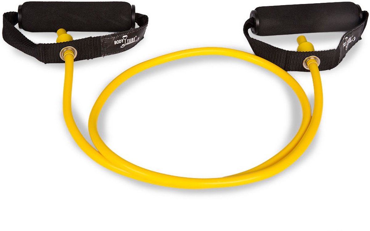 Dittmann Weerstandsband met Handvaten - Fitness elastiek - Geel - Licht