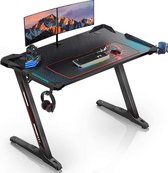 Villameubels ERGONOMISCH gamingbureau met RGB-verlichting Gamingtafel Computertafel