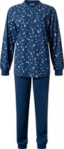 Lunatex tricot dames pyjama 4157 - Donkerblauw  - 4XL
