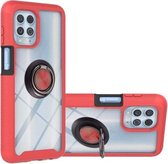 Voor Motorola Edge S/Moto G100 Sterrenhemel Effen Kleur Serie Schokbestendige PC + TPU Beschermhoes met Ring Houder & Magnetische Functie (Rood)