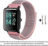 22mm Licht Roze Nylon sporthorlogeband met een lichte glans voor bepaalde 22mm smartwatches van verschillende bekende merken (zie lijst met compatibele modellen in producttekst) - Maat: zie foto - klittenbandsluiting – Pride