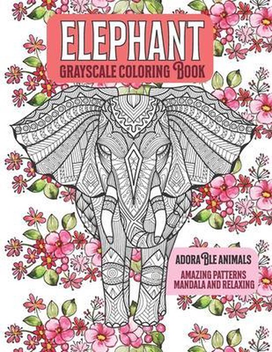 Adorable Animals Grayscale Coloring Book Amazing Patterns Mandala and