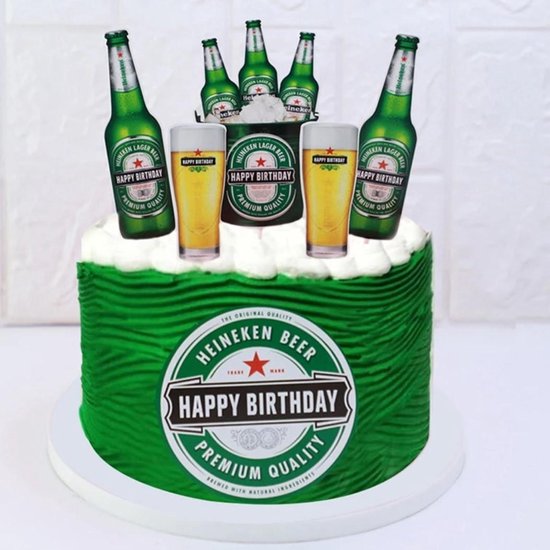Cake Topper - Heineken - Bier - 6 stuks - Decoratie | bol.com