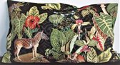 By Eef - sierkussenhoes - 40x65 - handgemaakt, Gobelin, jungle dieren