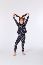 Woody pyjama meisjes/dames - donkerblauw met highlander koe all-over print - highlander koe - 212-1-PZG-Z/917 - maat 104