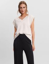 Vero Moda VMSILKY SL RIB VEST Moonbeam White Dames Top - Maat XS