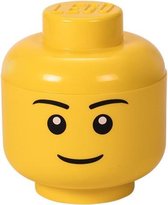 LEGO Hoofd Boy Opbergbox Klein - Geel - Boy - 2 L - 16x16x16 CM - Kunststof