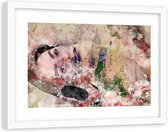 Foto in frame , Abstracte Vrouw in een stad , 120x80cm ,  Multikleur , wanddecoratie , Premium print