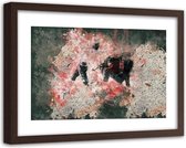 Foto in frame , Abstracte Stieren gevecht , 120x80cm ,  Multikleur , wanddecoratie , Premium print