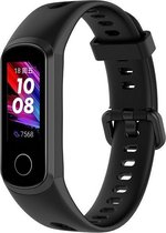 Horlogebandje Geschikt voor Huawei Band 4  - Zwart - Siliconen - Horlogebandje - Polsbandje - Bandjes.nu - Polsband