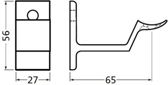 Leuninghouder zwart - Keilboutbevestiging - Hol zadel  Hermeta - 3543-18 - 4 stuks