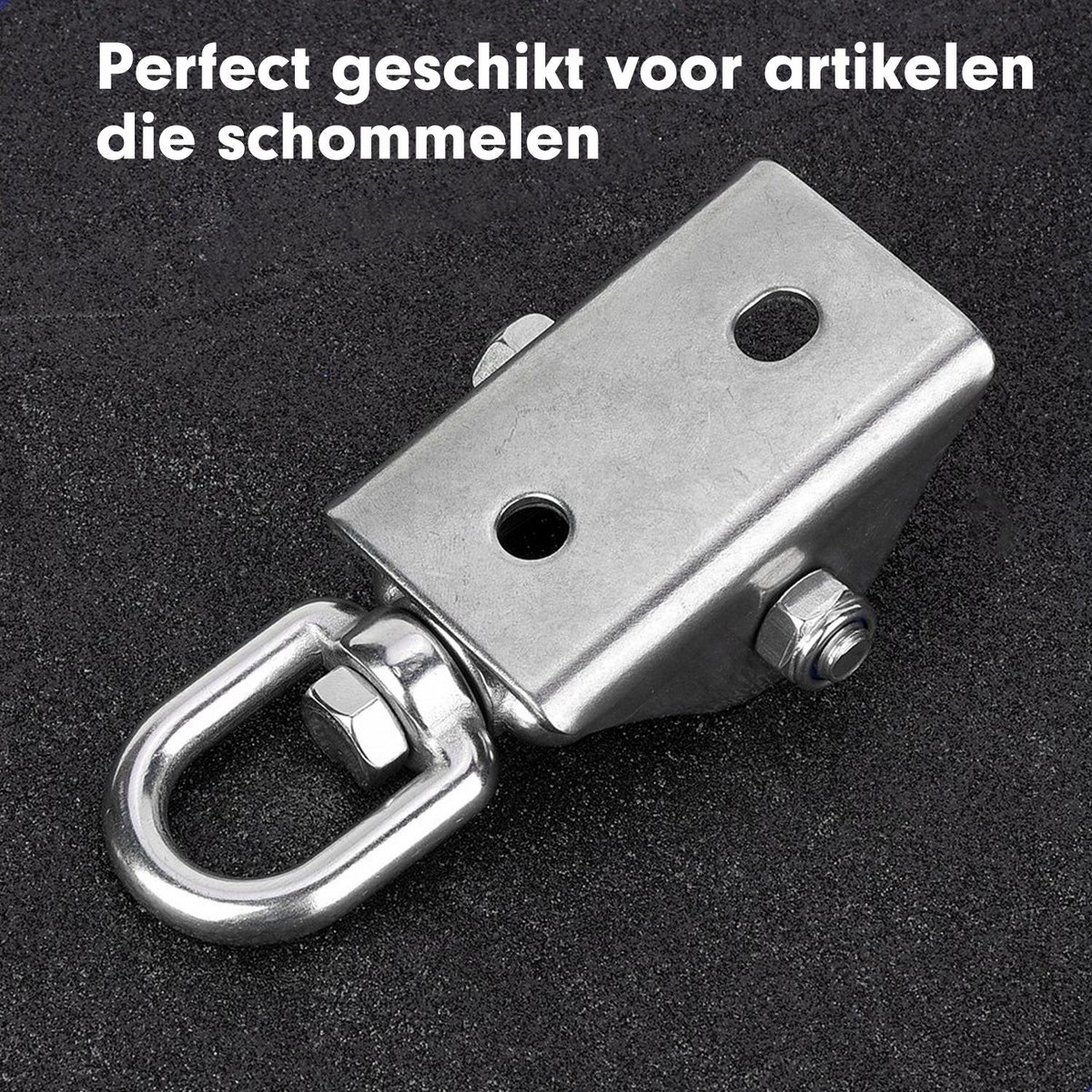 DailyFox® Luxe Ophangsysteem - 180° Schommelen, 360° Roteerbaar - Plafondhaak - Ophanghaak - Hangstoel buiten - Hangstoel binnen – Schommelstoel - Schommel - Bokszakken - RVS - — afbeelding 10