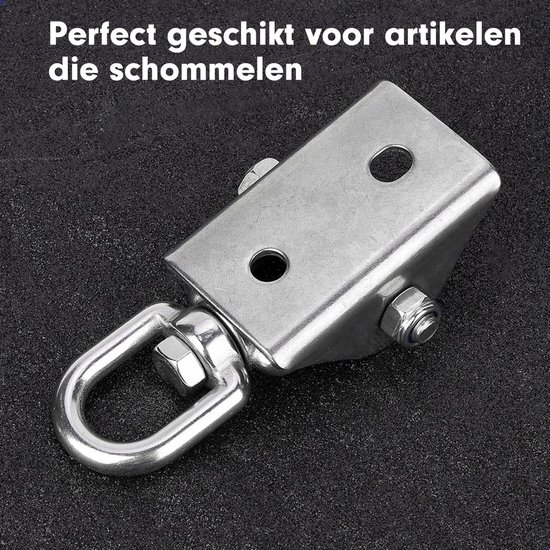 DailyFox® Luxe Ophangsysteem - 180° Schommelen, 360° Roteerbaar - Plafondhaak - Ophanghaak - Hangstoel buiten - Hangstoel binnen – Schommelstoel - Schommel - Bokszakken - RVS -