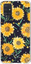 Casetastic Samsung Galaxy A51 (2020) Hoesje - Softcover Hoesje met Design - Sunflowers Print