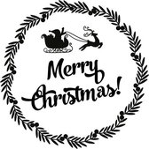 Kerst muursticker rond - decoratie kerst - muursticker - Kerst (Christmas) - zwart