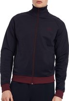 Fred Perry Contrast Sportvest - Maat XL  - Mannen - navy - bordeaux rood