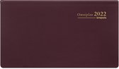 Brepols Agenda 2022 - Omniplan - Seta abc - 16 x 8,9 cm - Bordeaux liggend