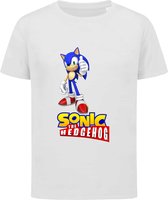 Sonic - The Hedgehog - sonic the hedgehog game - T-shirt kinderen - Maat 152/158 - 12-13 jaar - T-shirt wit korte mouw