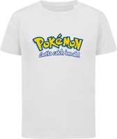Pokemon Catch em - T-shirt kinderen - Maat 122/128 - 7-8 jaar - T-shirt wit korte mouw