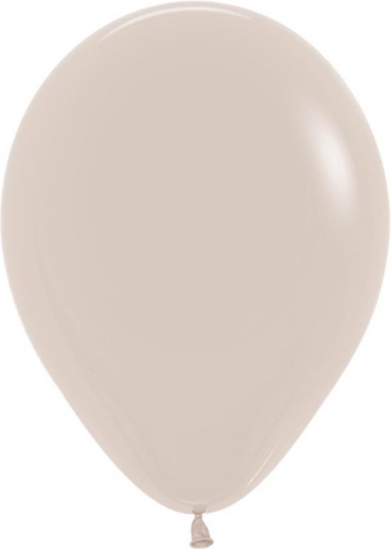 SEMPERTEX - Ballonnen - White Sand - 30 centimeter - 1 zak 50 stuks- babyshower - gender reveal - Pastel - Verjaardag - 100% biologisch afbreekbaar