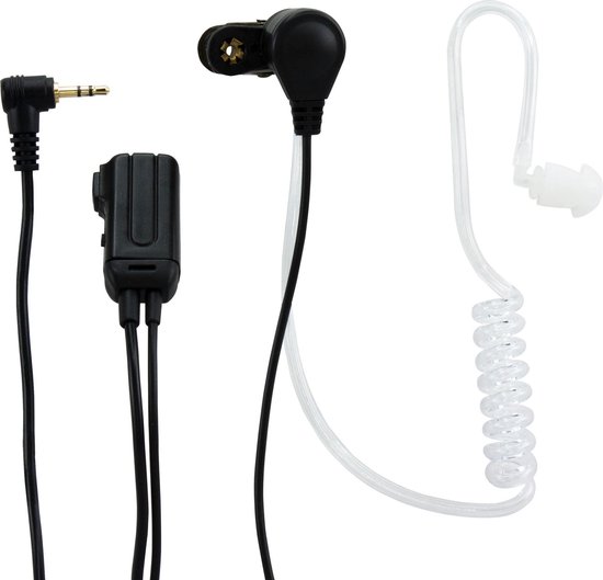 Alecto FRH-10 - Headset geschikt om aan te sluiten op Walkie Talkies en Portofoons - Verbinden via AUX - Wit-Zwart