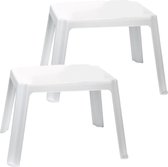 2x morceaux de tables pour enfants en plastique blanc 55 x 66 x 43 cm - Table pour enfants à l'extérieur - Table d'appoint