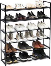 Segenn's Schoenenkast - Schoenenrek - met 6 Niveaus - Metalen Schoenenopberger voor Maximaal 30 paar Schoenen - Schoenenopberger voor Woonkamer - Hal en Kleedkamer - 92 x 30 x 113