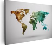 Artaza Canvas Schilderij Kleurrijke Wereldkaart - Abstract - 90x60 - Foto Op Canvas - Canvas Print - Muurdecoratie