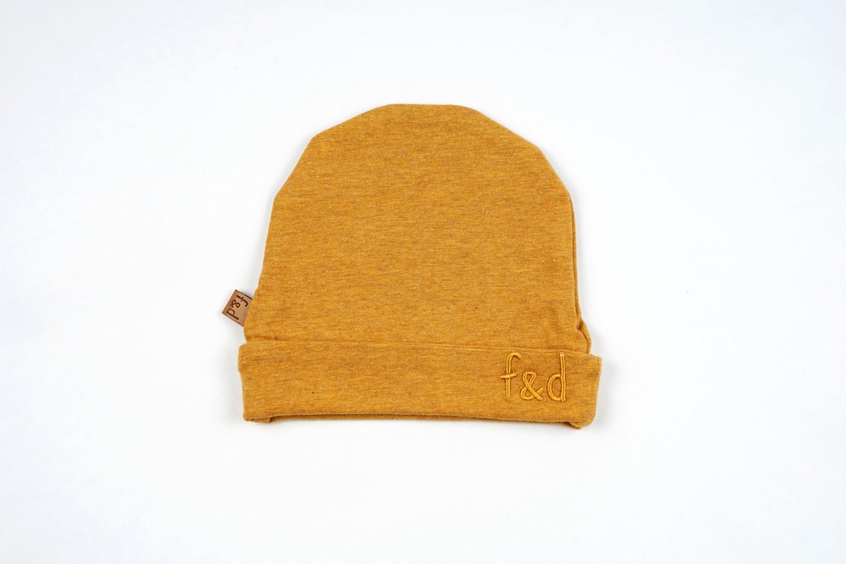Frogs and Dogs - kraamcadeau / baby - beanie - muts - lemon - maat 50/56