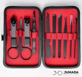 Jumada's Manicureset & Pedicureset - Manicure & Pedicure - Verzorgingsset Nagels - 10 delig - Met Lederen Etui