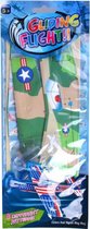 werpvliegtuig Army 29 x 12 cm foam groen 4-delig